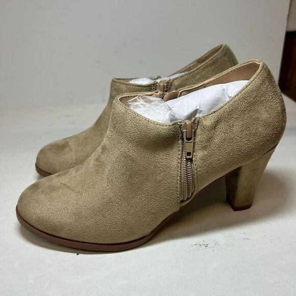 Journee Collection Womens 8 M Taupe Sanzi Zip Up Ankle Booties NIB KX0 - Picture 4 of 6